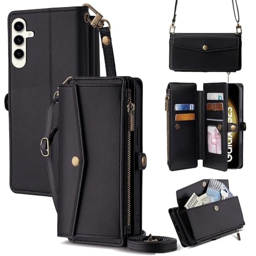 Étui portefeuille Samsung S23 avec porte-cartes et bandoulière