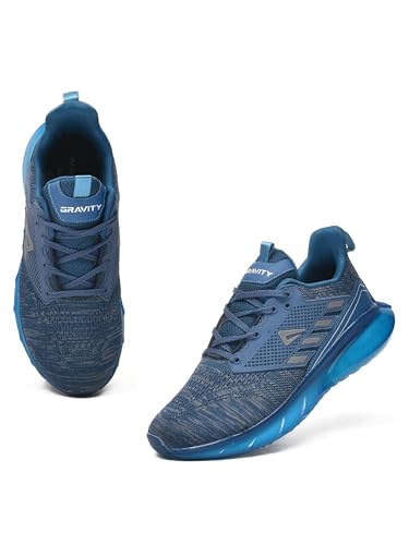 Image of Impakto Gravity Running Shoes for Men | Lightweight & Breathable Sports Shoes | Soft Cushioned Insole | Anti Skid EVA Sole | Laceup Shoes for Jogging, Walking, Gym & Casual Outings