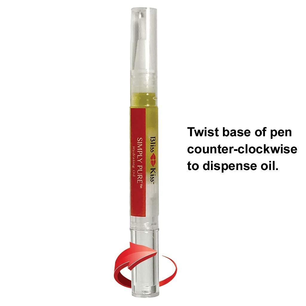 Bliss Kiss Simply Pure Jojoba Cuticle & Nail Oil | Perfect for Purse or Pocket |Cuticle & Nail Oil Pen (2ml) - Classic Vanilla Fragrance : Beauty & Personal Care