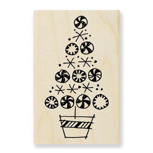 Tampon en bois Stampendous Arbre à menthe poivrée M171 loisirs créatifs de Noël