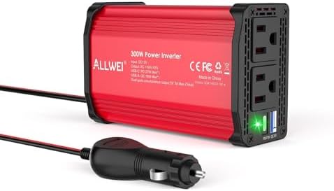 Amazon.com: ALLWEI 300W Power Inverter 12V DC to 110V AC Car Inverter ...