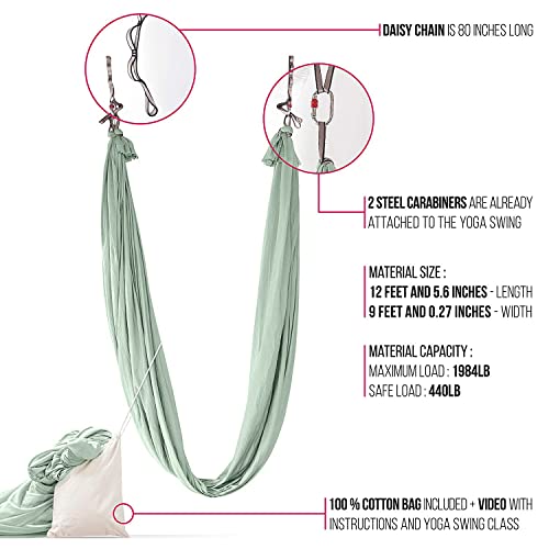 Healthymodellife Pinc Active Silk Aerial Yoga Swing & Hammock Kit For Improved Yoga Inversions thumb #5