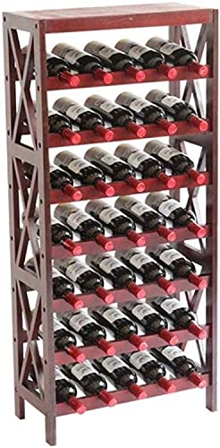 Soporte para 35 botellas de vino de madera