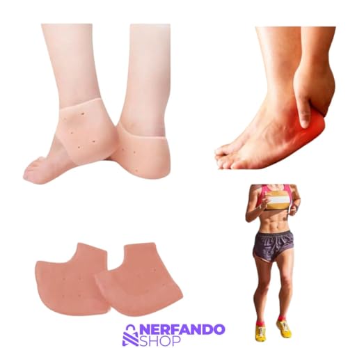 Par de Meia Palmilha de Silicone Gel Ortopédica para Calcanhar e Esporão - Alívio da Dor e Conforto