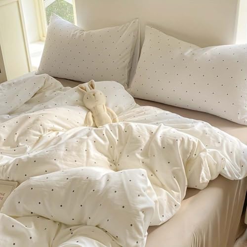 Image of Nayoroom Polka Dot Duvet Cover Full Girls Black and White Bedding Set