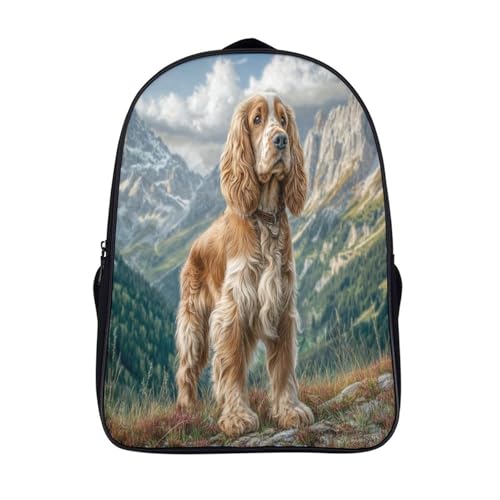Sac à dos imperméable chien mignon à 2 compartiments contre la pluie