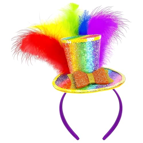 YUPZAR 1 Pieza Diadema, Tiara con mini sombrero, sombrero de payaso, accesorio de disfraz para carnaval, cumpleaños o fiesta temática, accesorio para disfraces