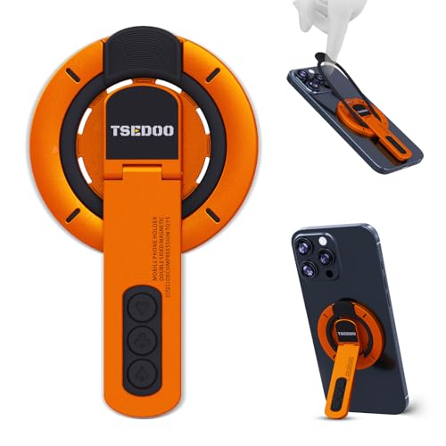 Image of 3-in-1 Magnetic Phone Grip Stand with 360 Roration Angle Adjustment, Silicone Finger Ring & Fidget Toy Design, Gym Dual-Sided Magnetic Phone Kickstand for All Phones