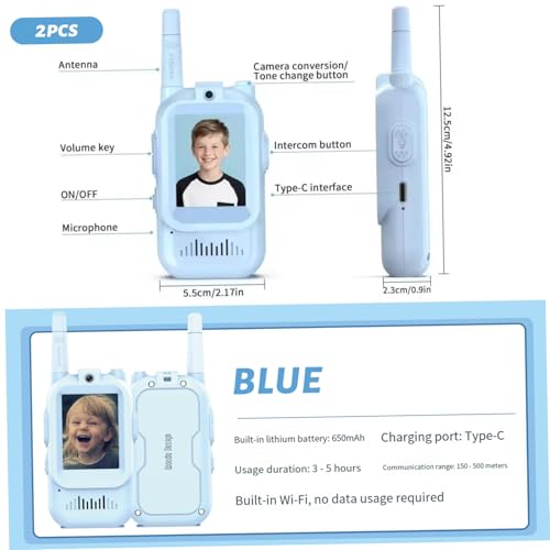 Walkie talkies infantiles recargables con vídeo para jugar sin gastar en pilas 3