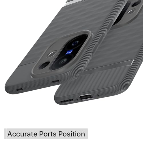 Image of Pikkme Back Cover for Vivo V60 5G / Vivo T4 Pro 5G Camera Protection 3D Hexa Cube Design Silicone Protective Bumper Case (Grey)