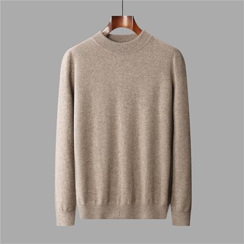 Men 100% Solid Cashmere Cold Proof Blouse Round Neck Solid Color Pullover Sweater3
