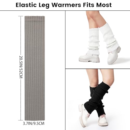 Image of Clothirily Leg Warmers - 2 Pairs Knit Leg Warmers for Women 80s Fashion Long Socks for Sports Party Yoga Winter Accessories