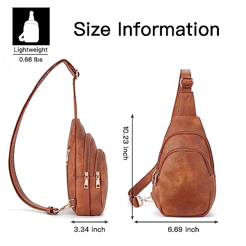 Telena Sling Bag For Women Leather Fanny Pack Crossboday Bags Sling Backpack For Women Brown #TOP5