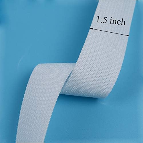 Miniatura 6 de Leline's Bobina elástica, banda elástica de punto para coser, 1.5 pulgadas x 5 yardas, color blanco