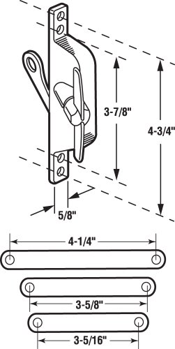 Prime-Line H 3557 Jalousie Operator, Reversible, With Three Link Arms, Aluminum Finish (Single Pack)