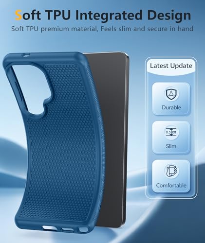 Image of FNTCASE for Samsung Galaxy S26 Ultra Case: Military Grade Drop Protection, 14ft Drop Tested, Screen Protector Included, Anti-Slip Anti-Fingerprint TPU Shockproof Phone Case Cover (Blue)