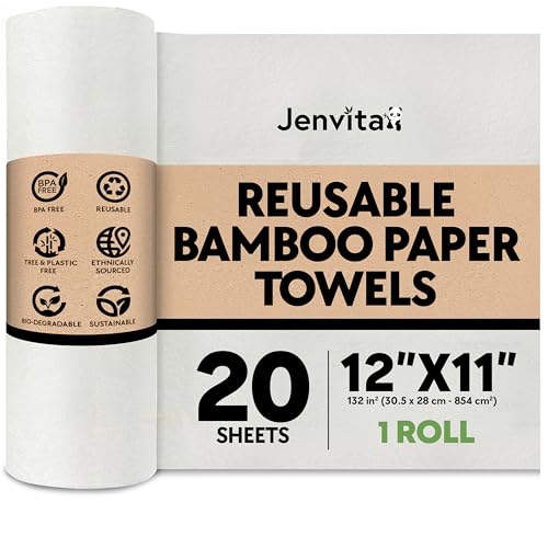 Reusable Bamboo Paper Towels (20 Sheets 1 Roll)