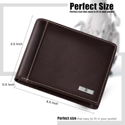 Image of HORNBULL Cherry Leather Wallet for Men | Genuine Leather Wallet with RFID Blocking | Purse for Men (Choco Brown)