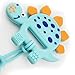 Dinosaur Baby Teething Toys Babies 0-6 Months with Pacifier Clip for Infant Baby Newborn 0 6 to 12 Months and Up- Dino Teether Toy Freezer Safe & BPA Free, USA Patent Pending (1-Turquoise/Light Blue)