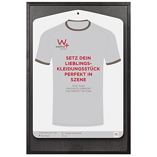 walther design EA690B Stockholm Marco de madera para camisetas, color negro de 60 x 90 cm, con cristal acrílico