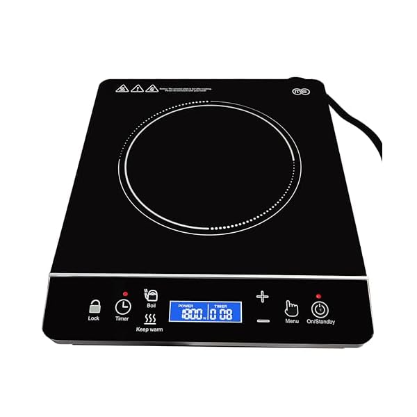 OMEO Portable Induction Cooktop Hot Plate Countertop Burner 1800 Watts Induction Burner with LCD Sensor Touch, LED Display, 10 Temperature Levels, Child Safety Lock, Auto Shutoff Function
