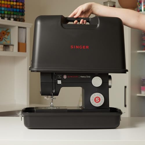 SINGER Black Universal Hard Carrying Case for Sewing Machine, Compatible with Most Standard Free-Arm Portable Sewing Machines, Non-Slip Inner Tray, Convenience & Sturdy protection for Easy Storage - Thumbnail 5