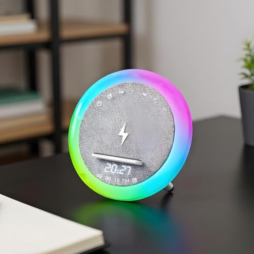 Support de téléphone de bureau avec enceinte et veilleuse charge rapide
