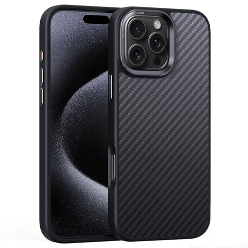 Coque en fibre de carbone iPhone 16 Pro Max ultra fine et antichoc compatible MagSafe