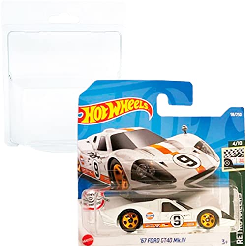 Friki Monkey Hot Wheels '67 Ford GT40 Mk.IV Retro Racers 4/10 (58/250) 2022 - Tarjeta corta + blíster y protector de tarjeta