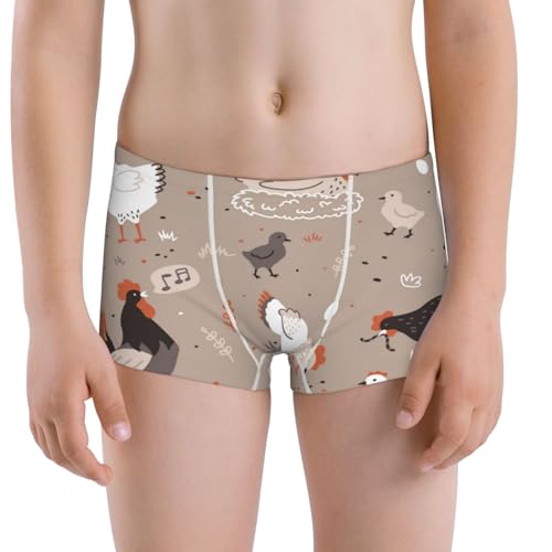 Boys' Cotton Boxer Brief Soft Underwear-Chicken