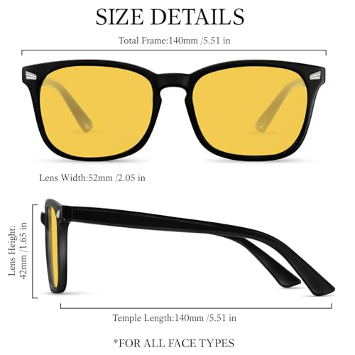 Image of Bio-th Night Driving Glasses for Men Women, Fit Over Glasses Anti Glare Polarized Night Vision Glasses for Driving,HD Lens