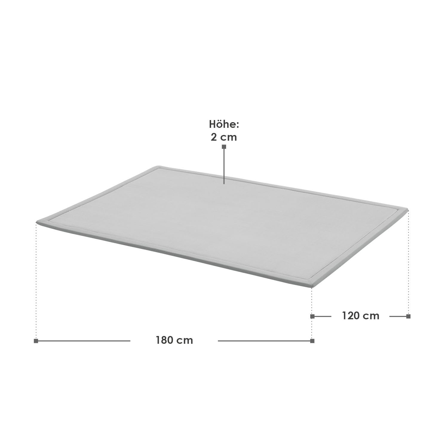 Juskys tappeto morbido e antiscivolo da 180x120 cm per gattonare, ideale per bambino, neonato, yoga – Grigio