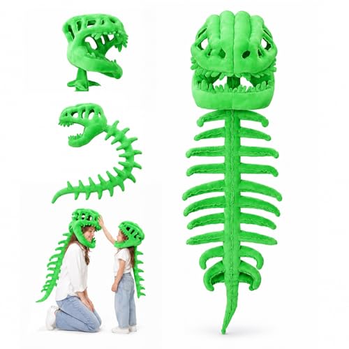 Sachie Dinosaur Skeleton Costume Set, Spinosaurus Skull Headpiece with Spine Back Piece Dino Outfit...