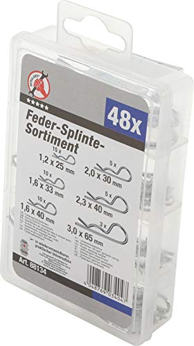 BGS Diy 88134 | Federsplinte-Sortiment | Ø 1,2 - 3,0 mm | 48-tlg.