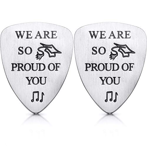 2 Pieces Graduation Gifts Guitar Picks Personalized Guitar Pick Engraved We Are So Proud of You for Graduation Gift Supplies