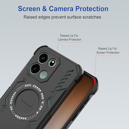 Image of Zapcase Back Case Cover for OnePlus Nord CE 6 | Magnetic Case with Built-in Metal Ring | Supports MagSafe Charger, Wallet & Car Mount | Shockproof Hybrid PC + TPU | Black