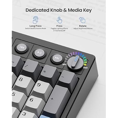 Kisnt KN104 Wireless Mechanical Gaming Keyboard, 100% Full Size 104 Keys with Number Pad, Custom RGB Backlit, Creamy Sound, Hot Swappable, Bluetooth/2.4GHz/USB-C for Win/Mac/PC (Carbon Black)