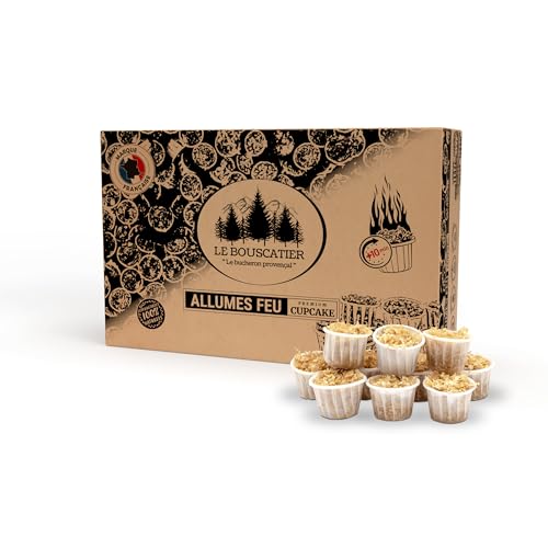 200u Allume-feu Capsule Premium en sciure et Cire végétale 100% Naturel pour Feux de Camp, Barbecue, Grill, cheminée poêle à Bois et Allume-Charbon,...