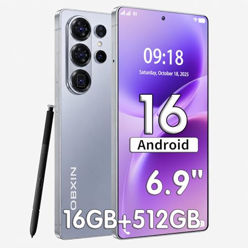 VXAXQX S26 Ultra Unlocked Phone, 16+512GB Storage-Android 16 Cell Phone, 6.9"+120Hz HD Display Smartphone,7000mAh Long Battery Life,108MP Camera,Dual SIM Cards/GPS/Face Unlock Cell Phone-Blue