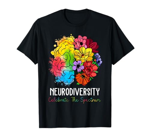 Neurodiversity Celebrate The Spectrum Brain Autism Awareness T-Shirt