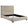 Coaster home furnishings chloe transitional fabric upholstered eastern king size panel bed frame 53 inch headboard oatmeal 300007ke  urban country home decor