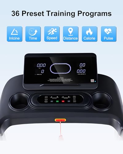 Image of ATEEDGE Heavy Duty Treadmill for Home, 18% Auto Incline, 400LBS Capacity, 3.5HP, 0.5-12 MPH Speed, 18.9 inch Wide Belt, 36 Programs, Bluetooth APP Running Machine