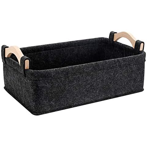 KWLET Small Basket Gray Storage Baskets for Shelves Fabric Storage Bins for Living Room Kitchen Playroom Bathroom Toilet Dorm Narrow Storage Basket Organizer Decorative Basket Cover
