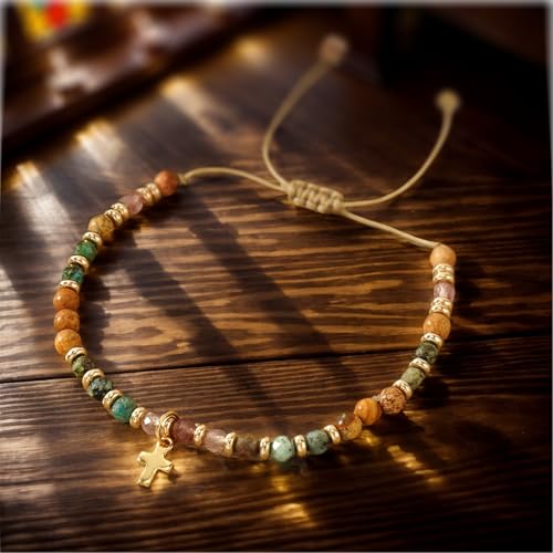 Christian Gifts for Women, Cross Bracelet, Christian Gifts, Inspirational Gifts for Women, Natural Stone Bracelets, Religious Gifts for Woman 7