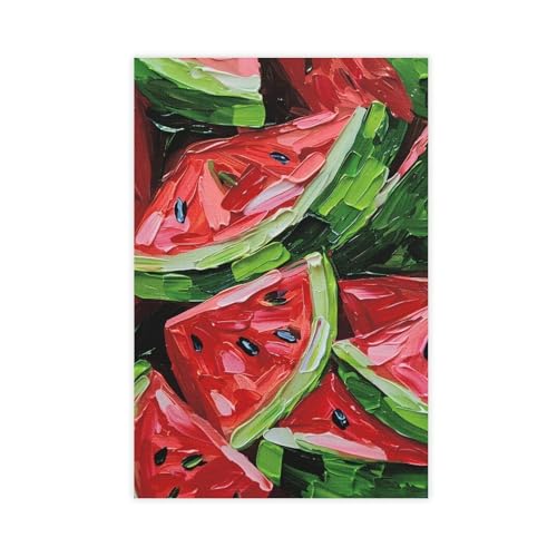 Peinture à l'huile pastèque abstraite cadeau idéal affiche toile salon