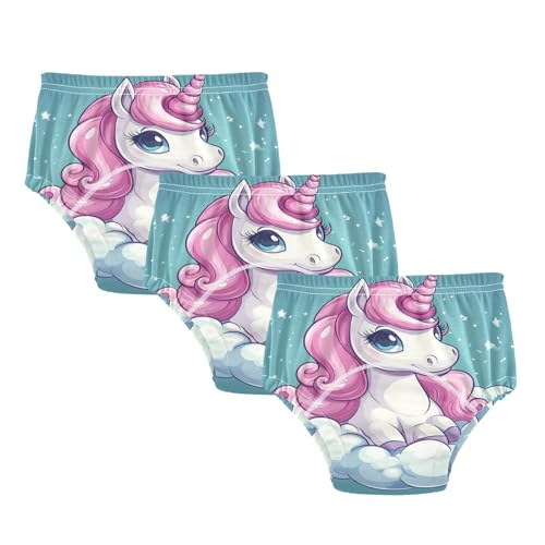 Coikll Cute Horse with Cloud Toddler Training Underwear Waterproof Baby Pee Pants -4T