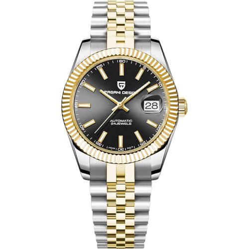 RollsTimi Pagani Design Men's Watch, Japan NH35 Movement, Stainless Steel, Self-Winding Elite Business Watch, Sporty, 100 Meter Water Resistant.