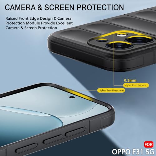 Image of TheGiftKart Liquid Silicon Back Cover Case for Oppo F31 5G | Shockproof Military Grade Protection | Micro-Fibre Cloth On Inner Side | Built-in Anti-Slip Grip Back Cover Case (TPU, Black)
