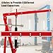 2 Ton Hydraulic Engine Hoist, 4400LBS Folding Cherry Picker Engine Hoist Lift, Heavy Duty Hydraulic Shop Crane with 6 Casters & Telescopic Boom for Lifting Motor, Garage, Workshop and Factory
