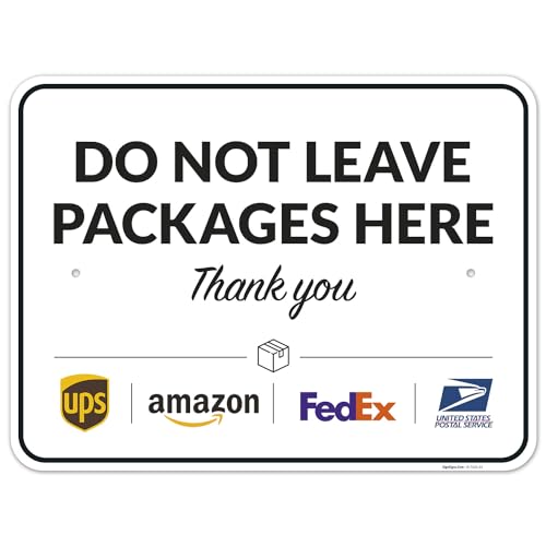 Image of Package Delivery Sign, Delivery Instructions Do Not Leave Package Here Sign, 18x24 Inches, Rust Free .063 Aluminum, Fade Resistant, Made in USA by Sigo Signs